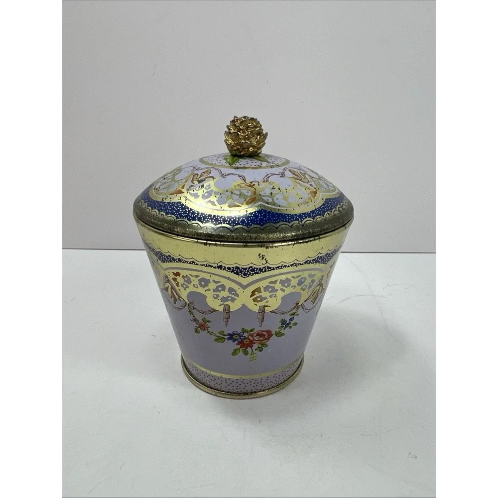 Elite Gift Boxes Wallace Collection Sevres Tin Lavender Gold Rose Finial Good